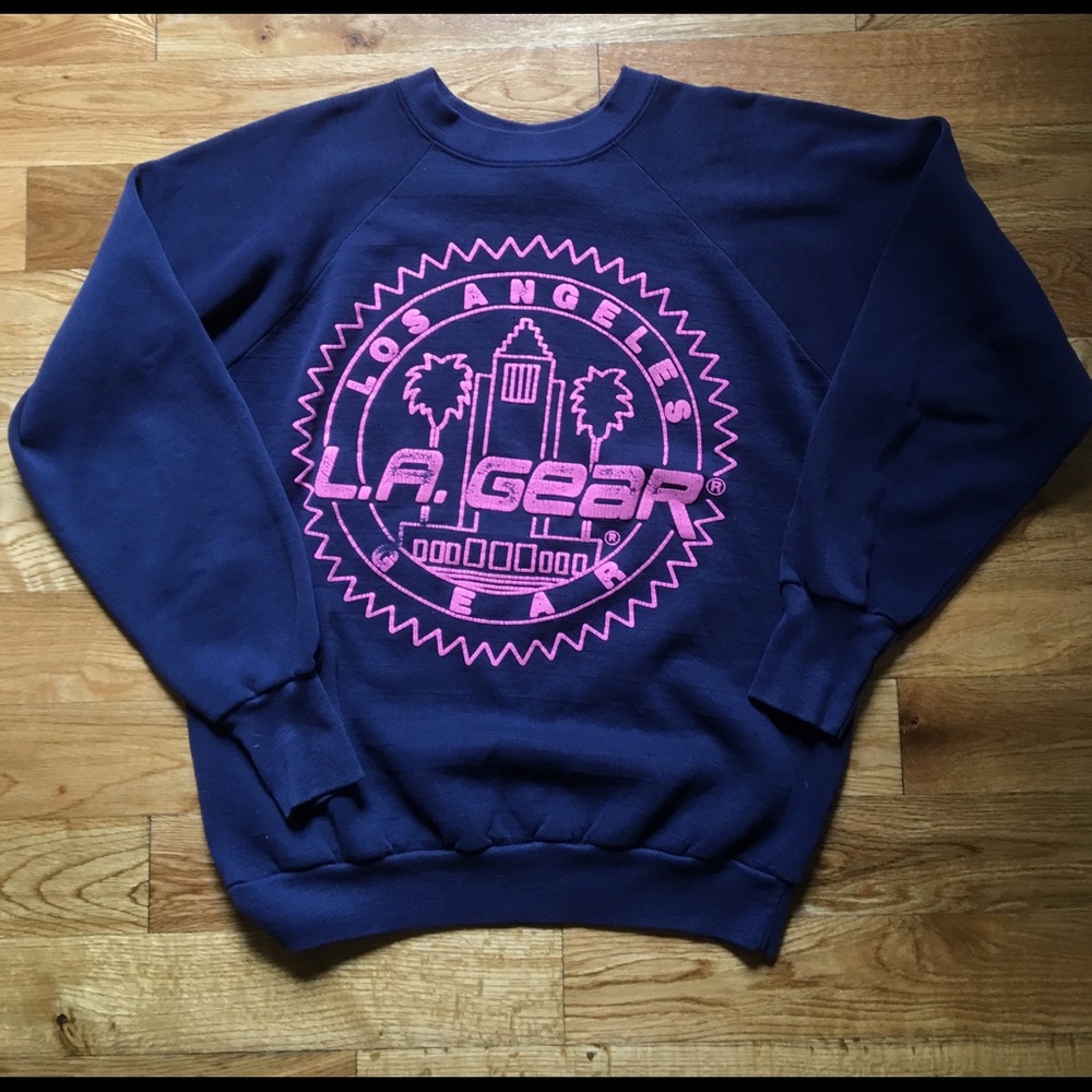 Vintage L.A. Gear Pink & Navy Sweatshirt Sz Large
